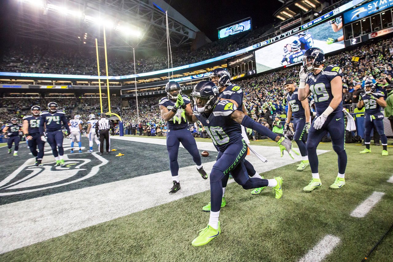 (Bettina Hansen | Seattle Times) Seattle’s Paul Richardson, who has been battling injuries throughout his NFL career, appreciates the faith the Seahawks have showed him. He responded last week with a circus-type touchdown catch in Seattle’s 26-6 win over Detroit.