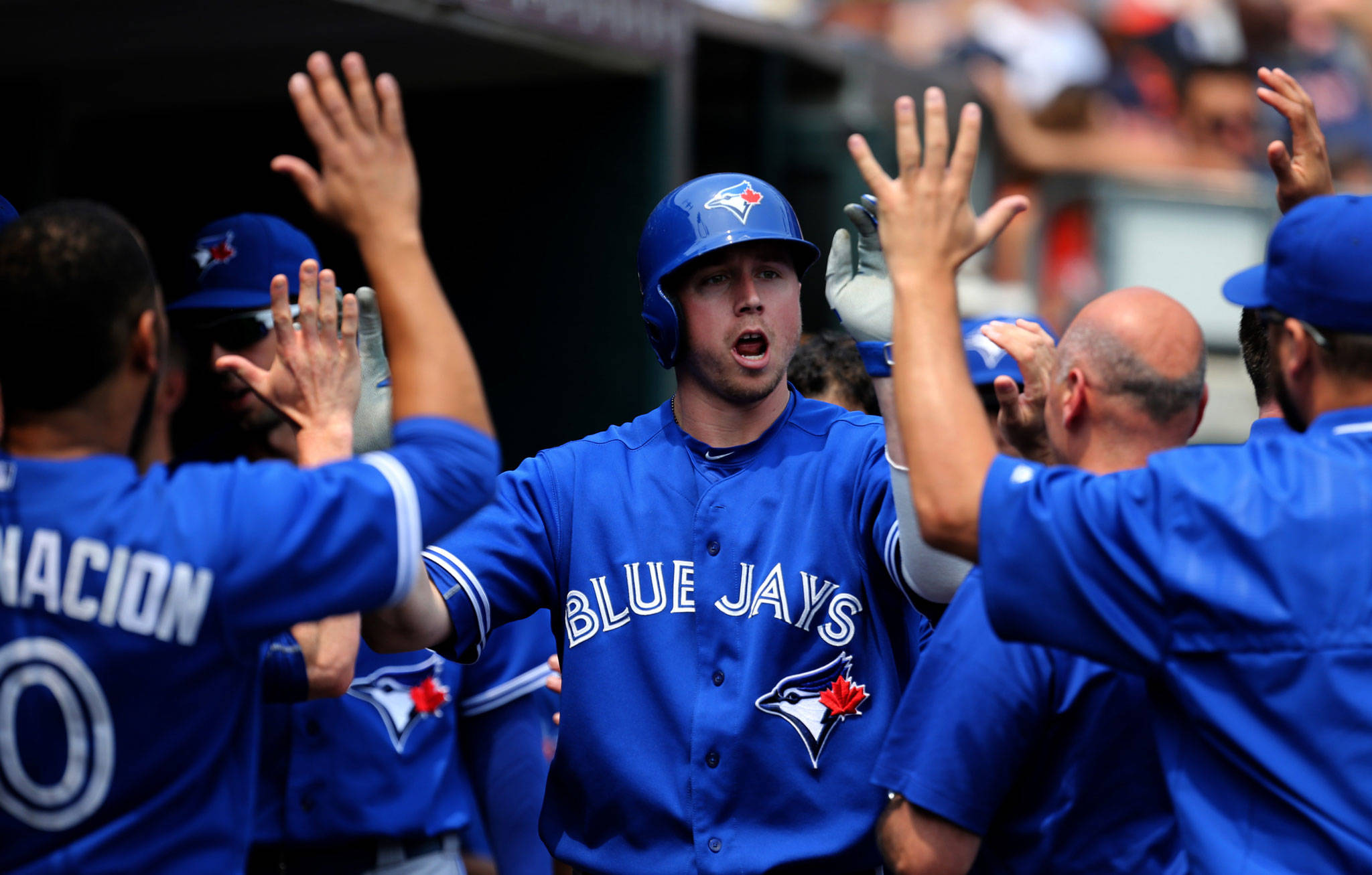 (Kirthmon F. Dozier | Detroit Free Press) Justin Smoak, seen here celebrating a home run in Detroit, turned into an All-Star starting first baseman in Toronto after a few lackluster years in Seattle.