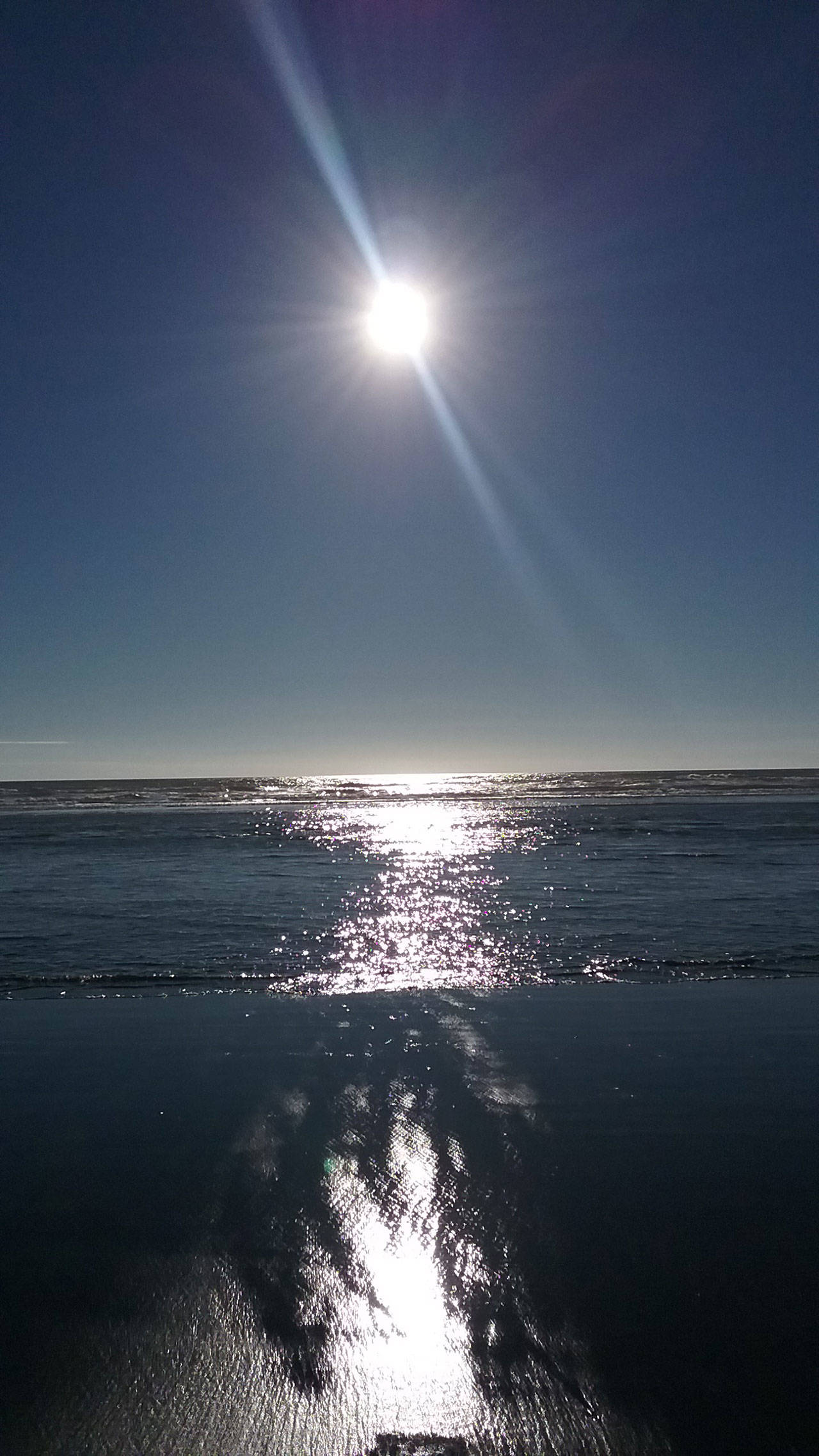 Photo by Lolita Cupit                                Expect plenty of sunshine this week just like in this photo taken last week by Lolita Cupit of the sun setting over the beach at Ocean Shores.