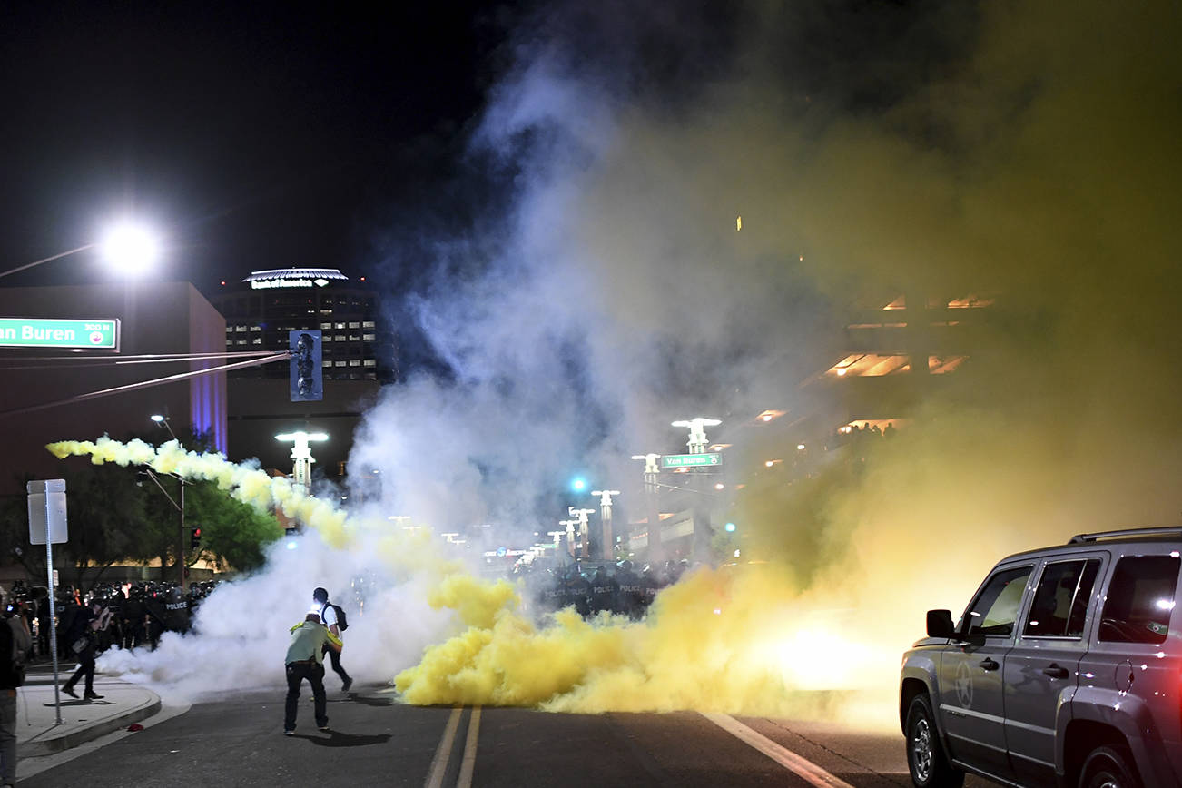 Trump fills Phoenix with racially charged language, accusing media and fellow Republicans of failings