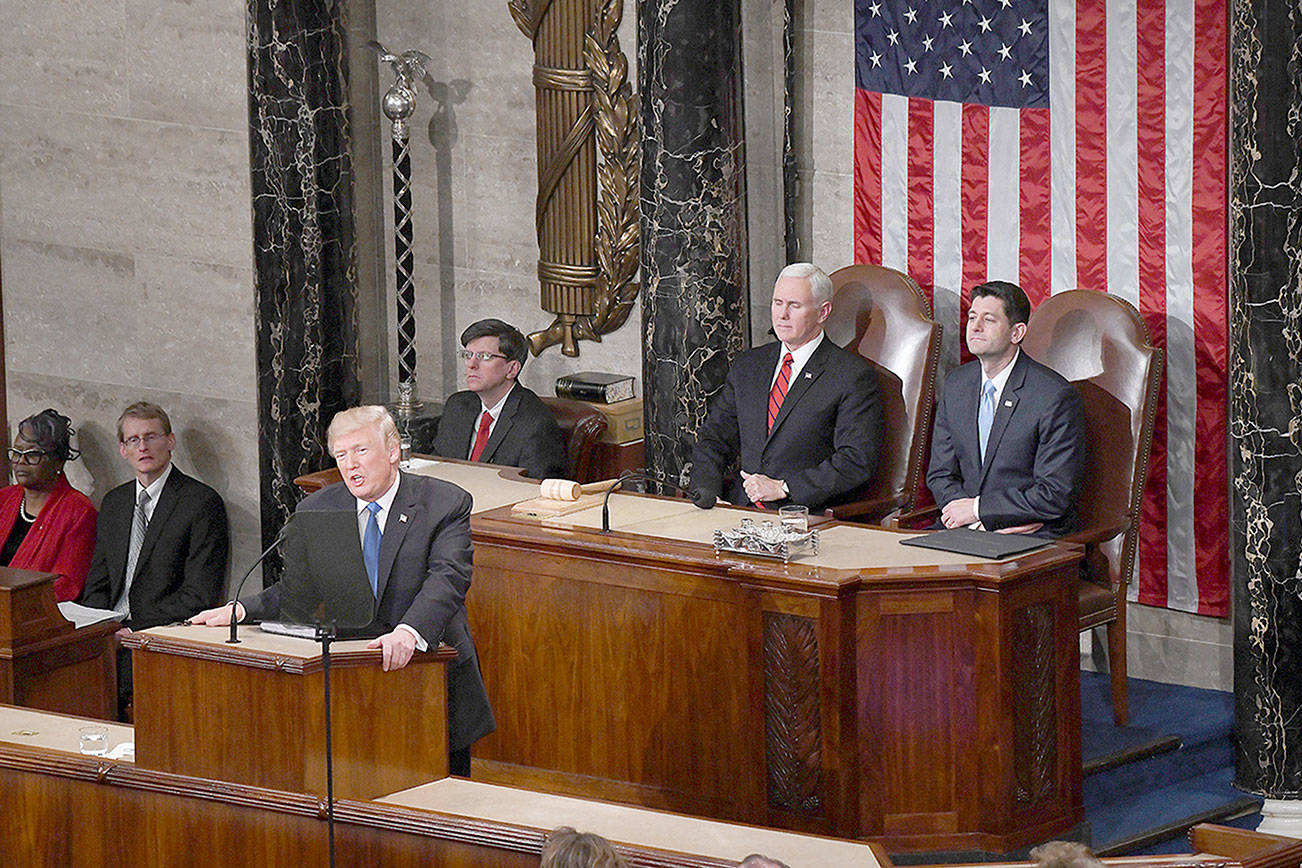 In State of Union, Trump calls for unity in hopes of altering a threatening tide