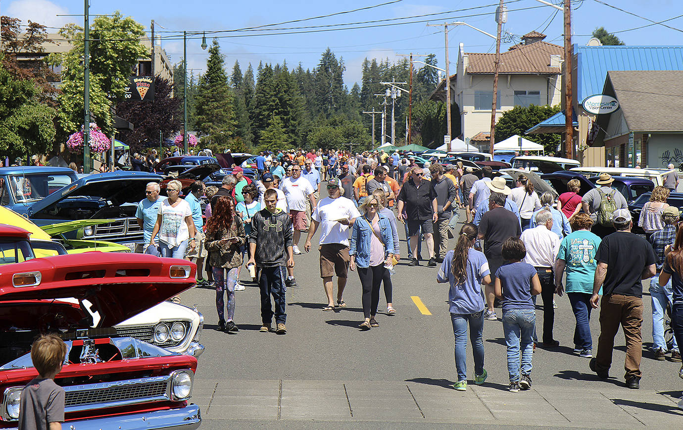 DAN HAMMOCK | THE DAILY WORLD                                Hundreds of people filled Montesano’s Main Street Saturday for the 16th annual Historic Montesano Car Show. Event coordinator Larry Foss said 242 cars were entered in this year’s show.