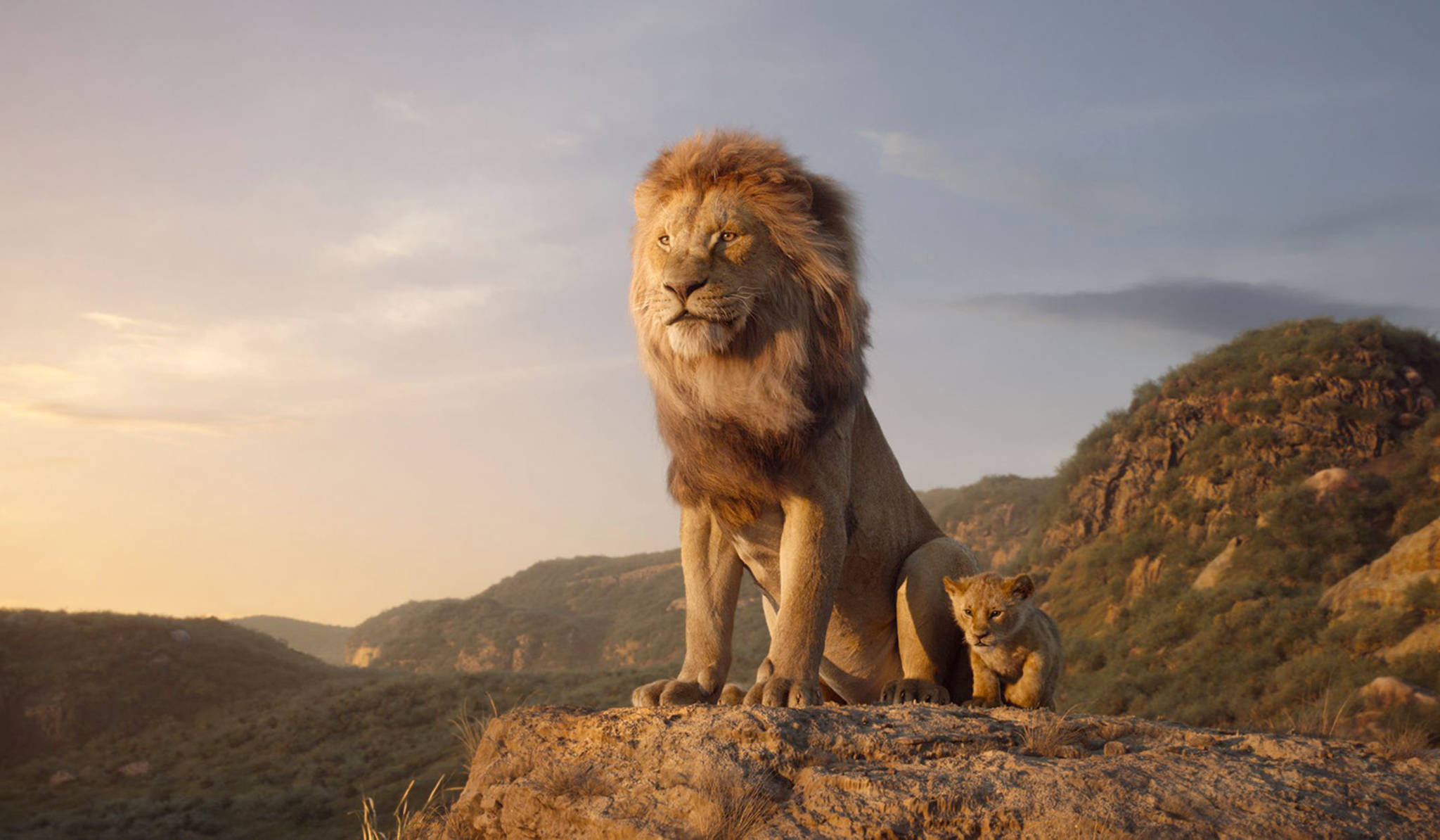 Disney                                Mufasa surveys the realm with young Simba in “The Lion King.”