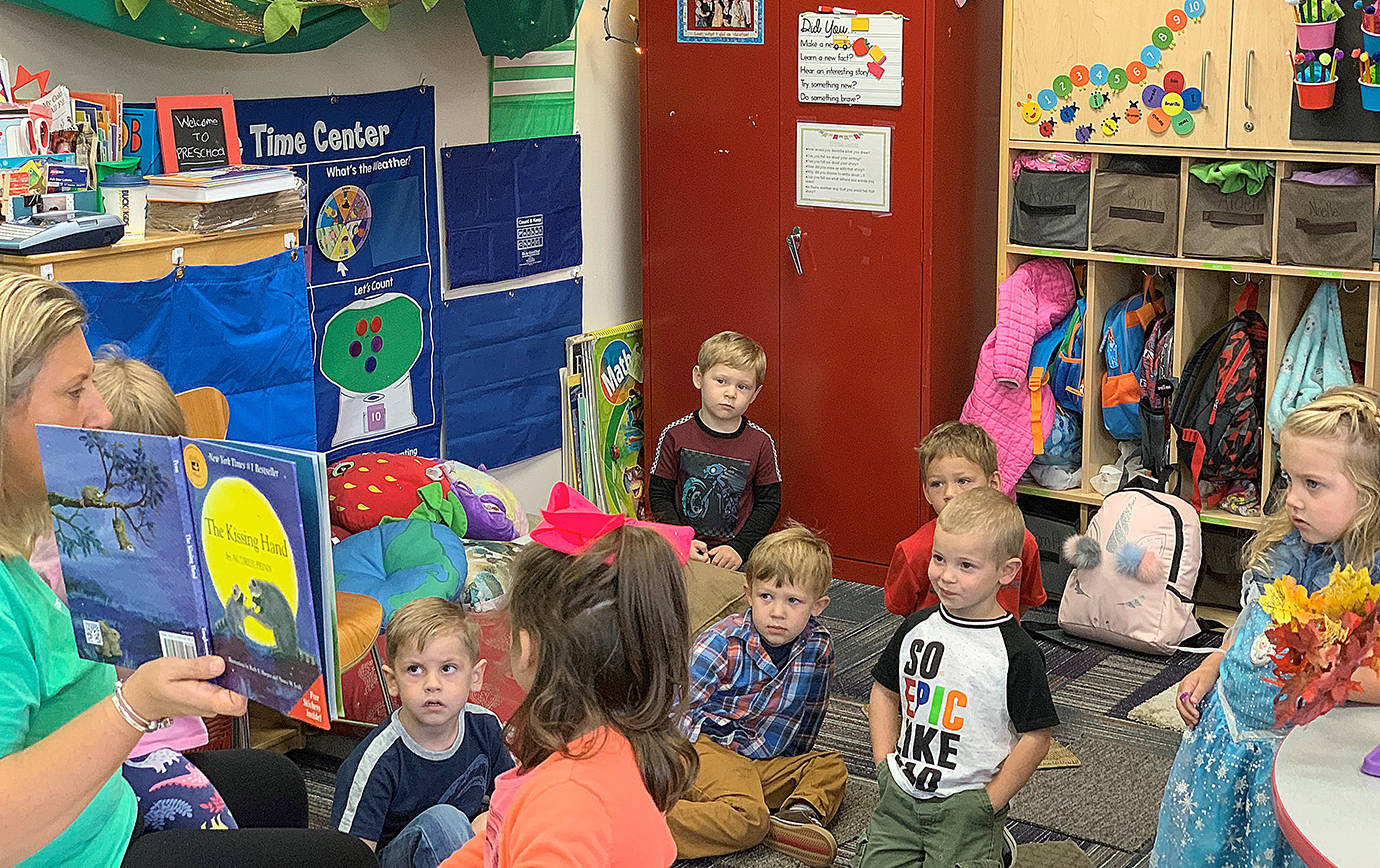 COURTESY YMCA GRAYS HARBOR                                 Mary Winkle teaches students at the YMCA of Grays Harbor preschool program.