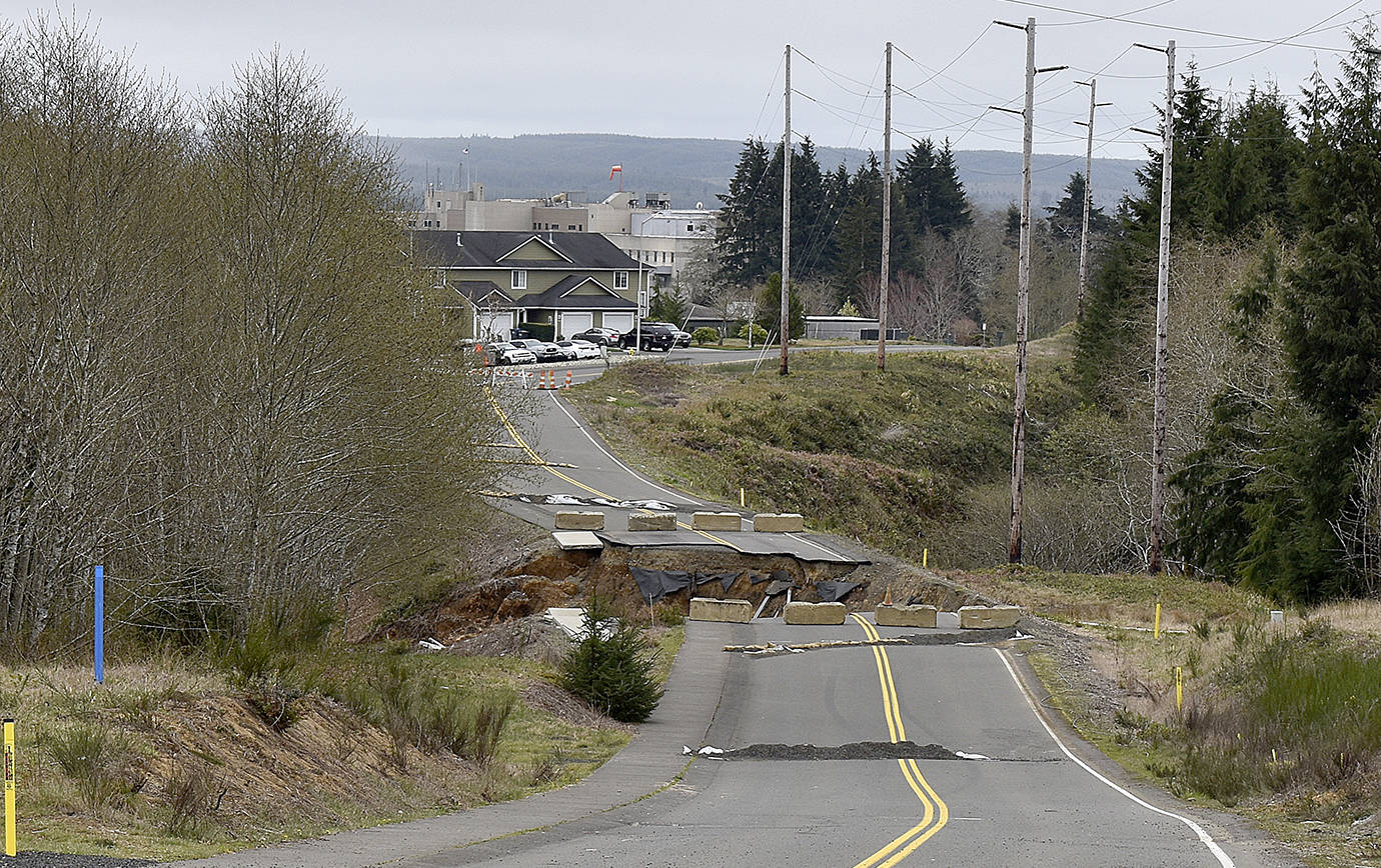 DAN HAMMOCK | GRAYS HARBOR NEWS GROUP                                 Basich Boulevard in the Herbig Heights area of Aberdeen. The hospital is visible in the distance.