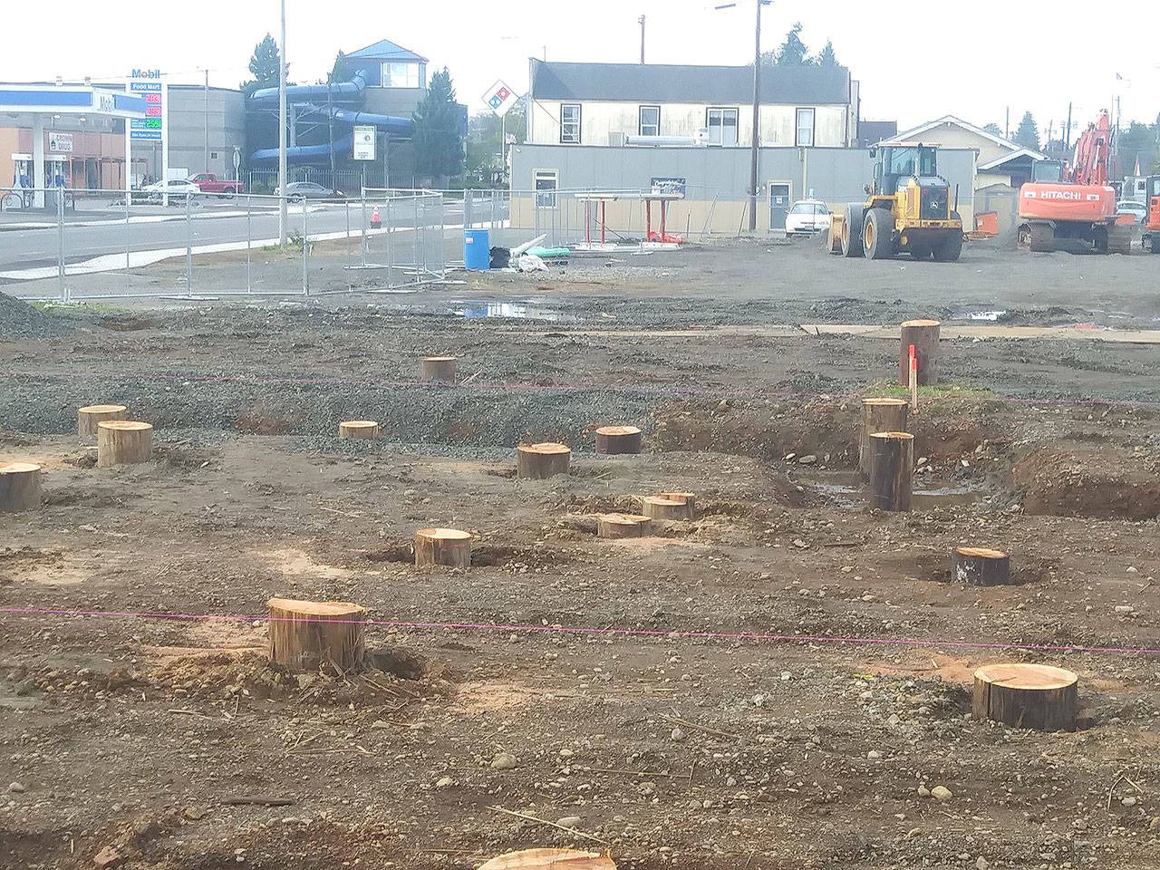 A new home for the Domino’s pizza parlor is being built on 2600 block of Simpson Avenue in Hoquiam. (David Haerle/The Daily World)