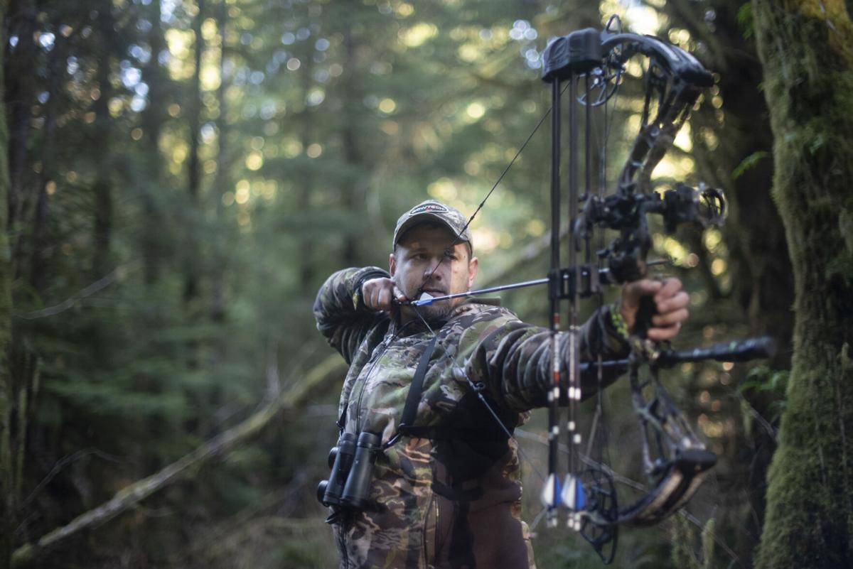 Jeff Boggs, 33, of Raymond, has been hunting since he was 9 years old. He took up elk hunting four years ago after he bought his first bow. (Photos by Eric Trent/The Chronicle)