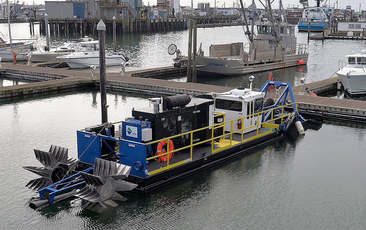 DAN HAMMOCK | THE DAILY WORLD
The long-awaited dredging of the Westport Marina, which began in August 2019, is complete. The Port of Grays Harbor said it's the first time the boat basin has been dredged"to proper depth" in 40 years.