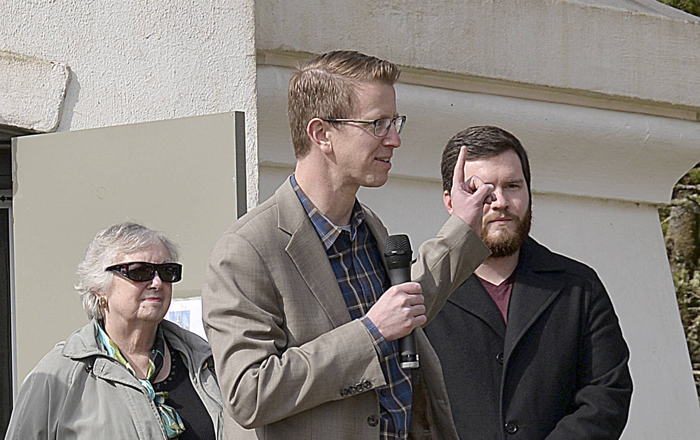 DAN HAMMOCK | THE DAILY WORLD 
Congressman Derek Kilmer at the Grays Harbor Lighthouse in March 2019, discussing the recently-passed Maritime Washington National Heritage Act. Public forums to discuss a plan for the National Heritage Area created by the Act, which includes the Grays Harbor County coast, begin in January.