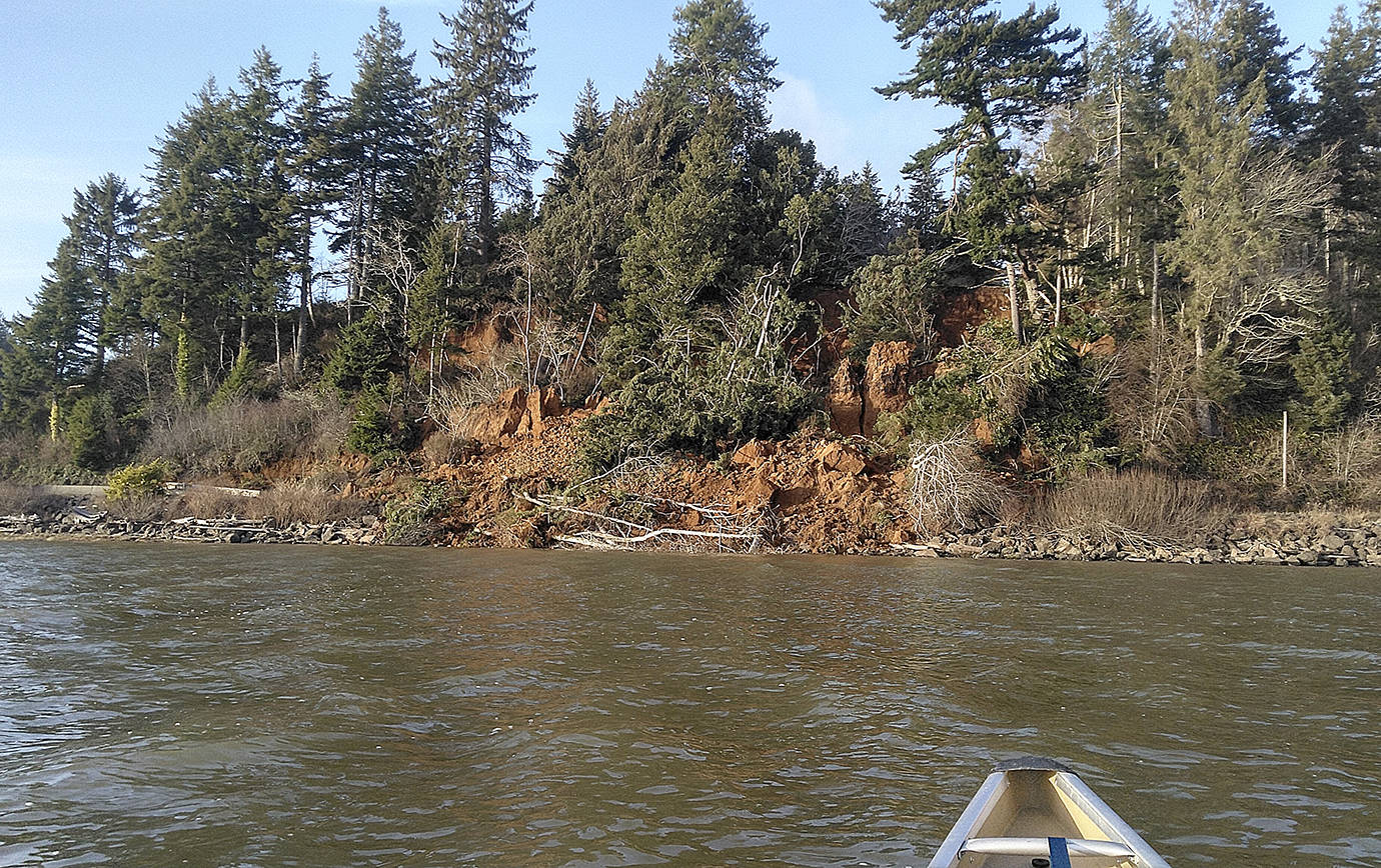 STEVE SWANSON PHOTO 
Steve Swanson captured this image of the State Route 109 slide west of Hoquiam returning from a canoe trip Sunday.