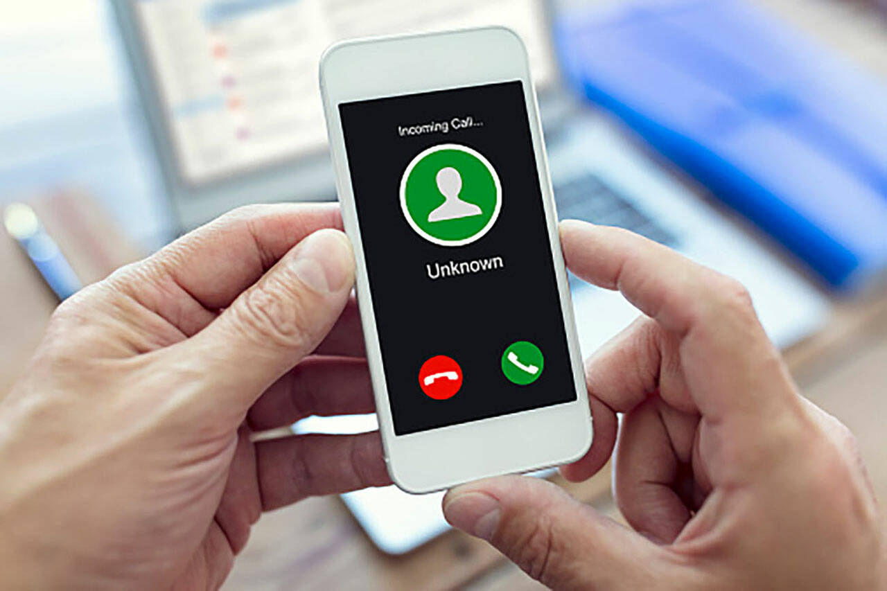 Incoming call with unknown unsolicited number or caller ID on mobile phone