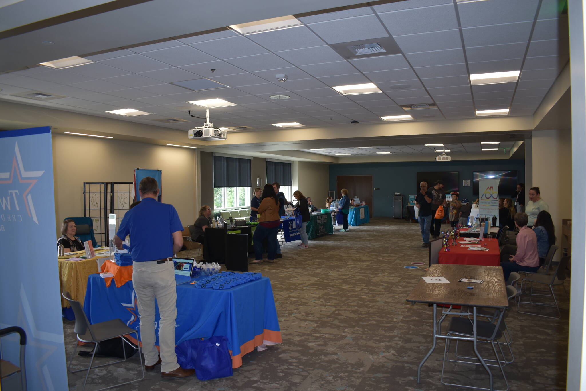 Booths could be found almost anywhere at the Summit Pacific Peak Health Fair. While some promoted local buisnesses, others were available to teach people health education ranging from physical, mental, emotional, and financial. (Allen Leister | The Daily World)