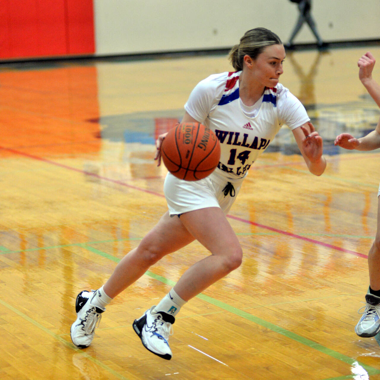 DAILY WORLD FILE PHOTO Willapa Valley senior Grace Huber scored 24 points to lead the Vikings to a 54-49 victory over Naselle in a 1B Columbia Valley League matchup on Monday in Menlo.