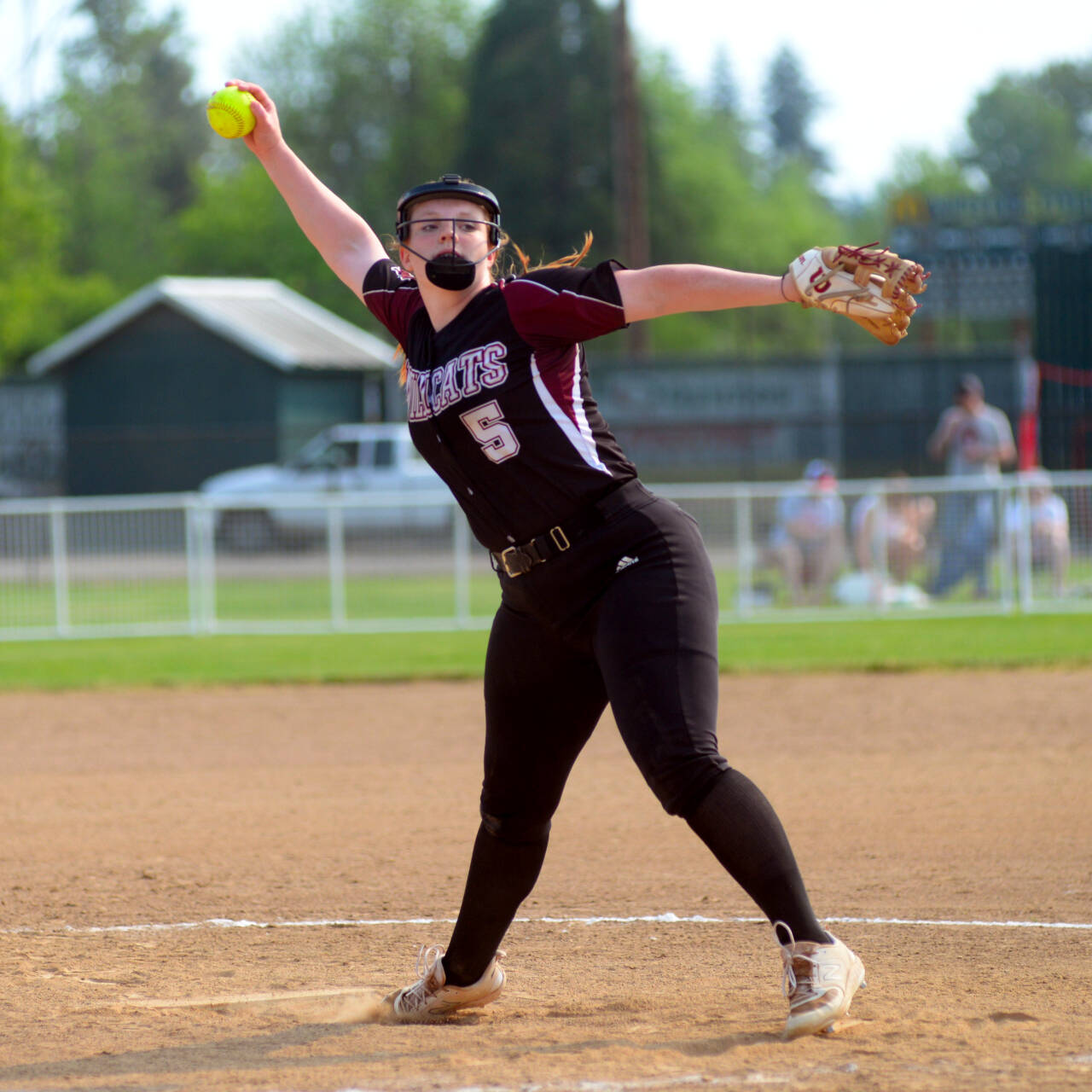 RYAN SPARKS / THE DAILY WORLD Ocosta sophomore pitcher Jessie Gilbert pitched two no-hitters to lead the Wildcats to a berth in the 2B District 4 championship game and a spot in the state tournament on Wednesday in Centralia.