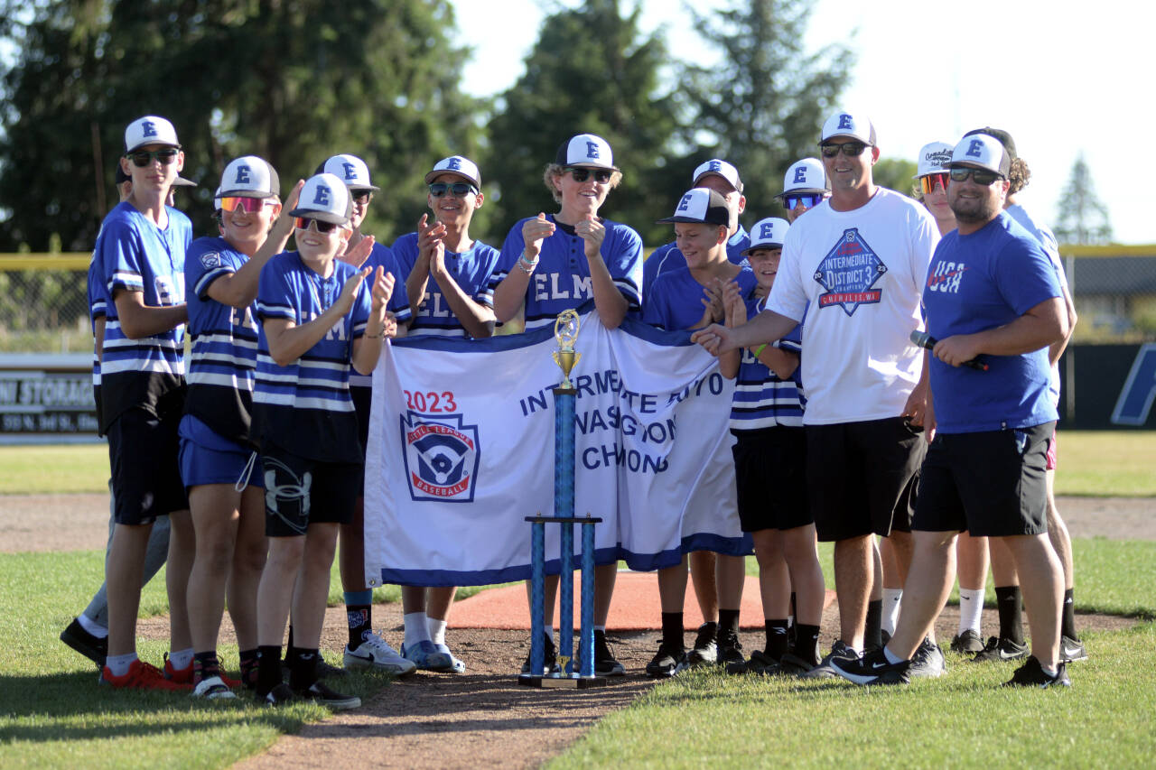 RYAN SPARKS | THE DAILY WORLD The Elma Intermediate 50/70 all-stars were honored with a parade and ceremony at Lloyd Murrey Park on Tuesday in Elma before heading to Arizona to compete in the Little League West Regional, the first Grays Harbor County Little League Intermediate team to do so.