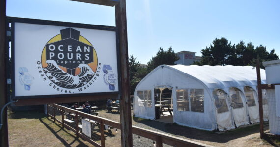 Clayton Franke / The Daily World
A large fabric structure provides shade and shelter from the weather for customers on the property of the Ocean Pours Taproom at 759 Ocean Shores Blvd.