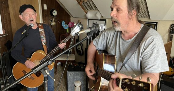 Matthew N. Wells / The Daily World
Bruce Moore, left, and Mark Bowman, right, make up The Catahoula Hounds. The musical duo has been playing for a long time and on Saturday 6 p.m., they’ll inject their live energy into Red Cedar Beer Bar — 1941 Riverside Ave., in Hoquiam.