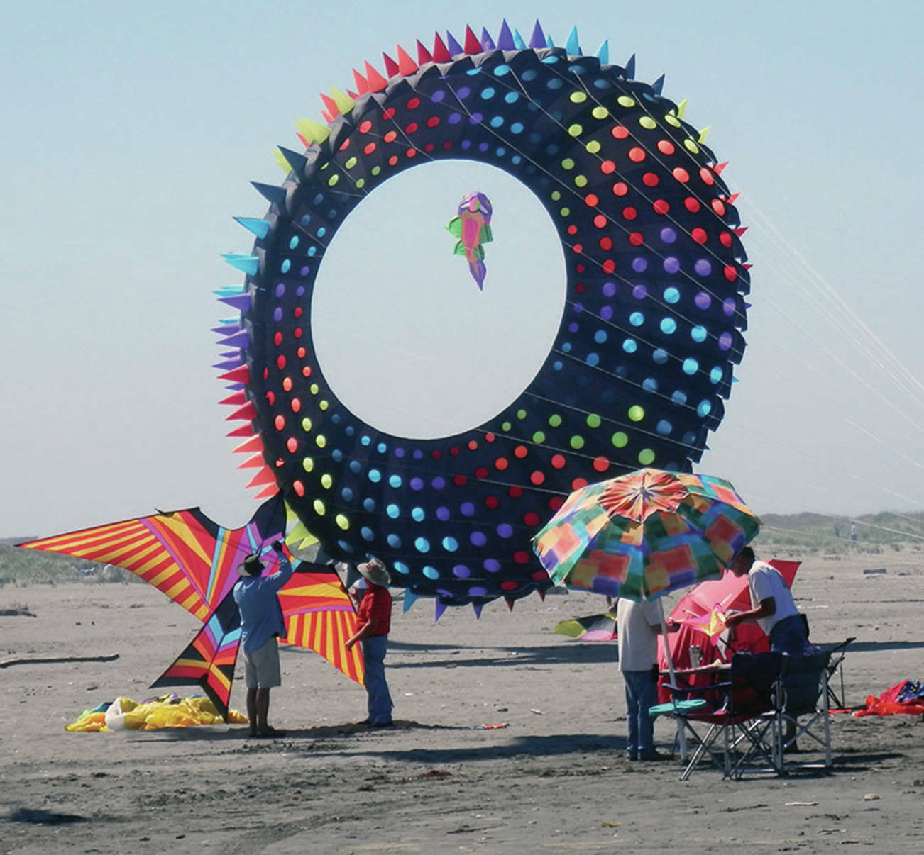 A bol kite flies over Ocean Shores. Many kites will take to the skies this weekend during the Festival of Colors. (Courtesy photo / Rick Beveridge)