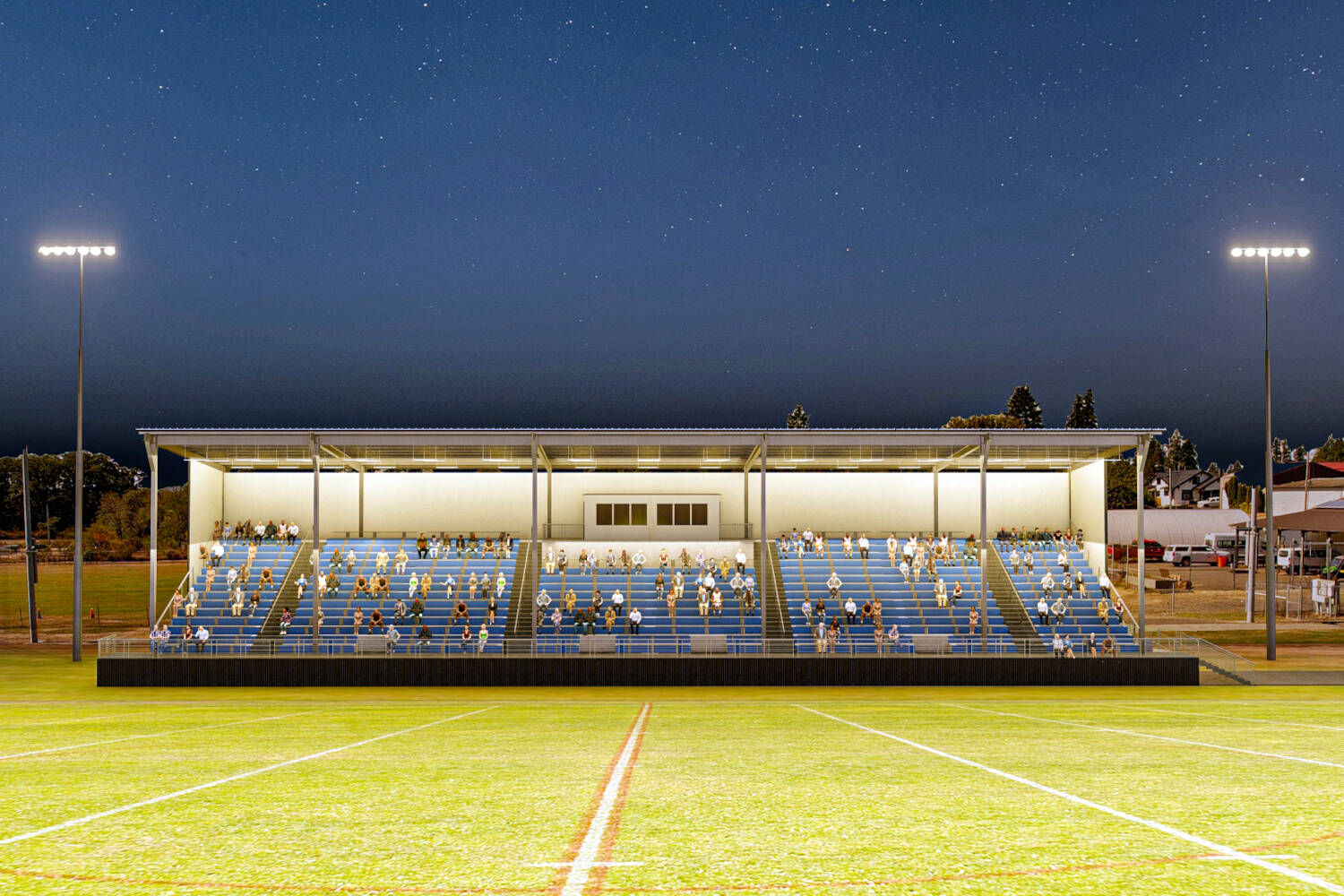 SUBMITTED GRAPHIC A computer-generated rendering shows what the proposed Elma High School grandstand may look like.