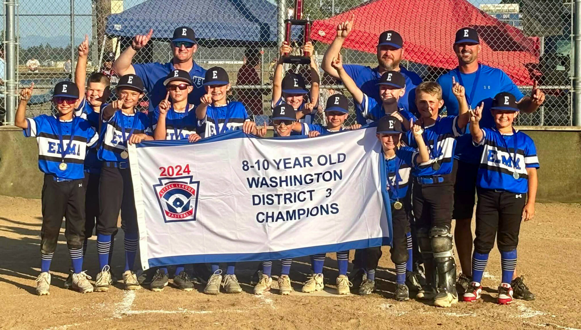 PHOTO COURTESY OF ELMA LITTLE LEAGUE The Elma Little League 8-10 all-stars defeated Larch Mountain 5-3 to win the District 3 championship on Thursday in Olympia.