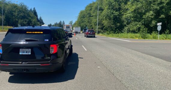 Washington State Patrol
A couple driving a motorhome struck a vehicle crossing the highway near McCleary on Friday, resulting in the death of the driver of the SUV.