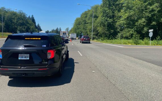 Washington State Patrol
A couple driving a motorhome struck a vehicle crossing the highway near McCleary on Friday, resulting in the death of the driver of the SUV.
