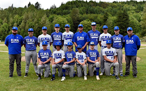 SUBMITTED PHOTO The Elma 14U Pony League team finished its season with a northwest region title and 15-3 record. Pictured are (bottom row, from left): Ryder Lessard, Cruz Vargas, Jordan Lisle, Grahm Rupe, Hunter Lessard, Bryston Crawford. Top row: Head Coach Mike Lisle, Jackson Bucy, Pablo “Micah” Salvatierra, Gavin Muir, Jace Gustafson, Assistant Coach Zach Rupe, James Modersohn, Troy Rupe, Treycen Sample, Assistant Coach Bryan Crawford.