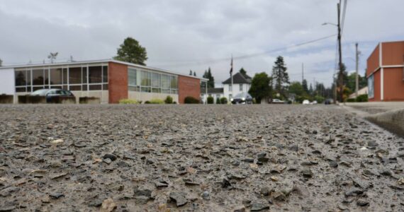 Michael S. Lockett / The Daily World
The rough surface of a recently resurfaced road in Elma was the source of much angst at a recent city council meeting.