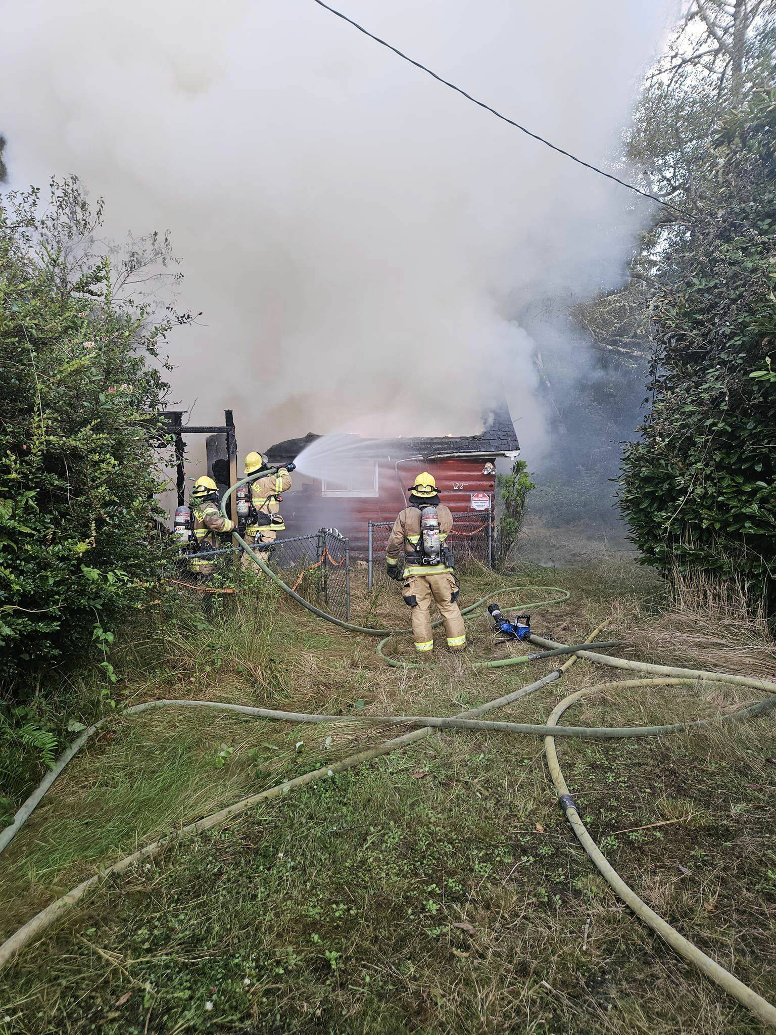 Firefighters from South Beach Regional Fire Authority tackled a structure fire Monday morning. (Courtesy photo / SBRFA)