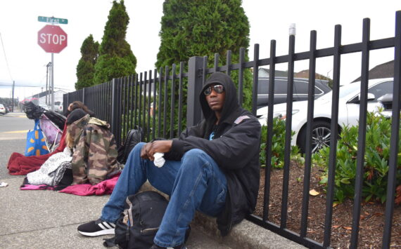 Matthew N. Wells / The Daily World
E.L. Hurn, who has reached out to various organizations in town, is waiting on housing to come through. He spoke a little about the unhoused issues within the city, including the question where the people who were cleared out of the River and State Street encampment have gone.