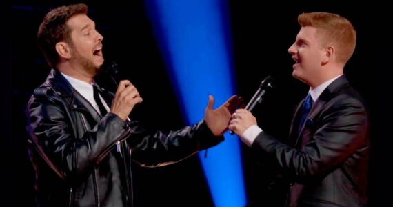 The Voice
Ben Fagerstedt, right, performs a duet Monday night with Michael Bublé on The Voice.