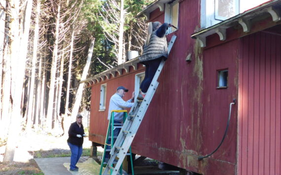 Museum of the North Beach photos
Volunteers paint the Museum of the North Beach’s 1912 Northern Pacific Railway caboose.