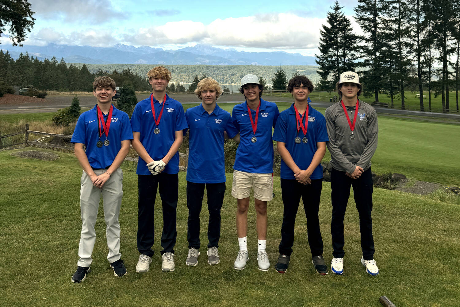 SUBMITTED PHOTO The Elma boys golf team placed second at the Sibley Scramble on Monday in Union. The Eagles followed that up with a one-stroke victory over Montesano on Tuesday in Elma.