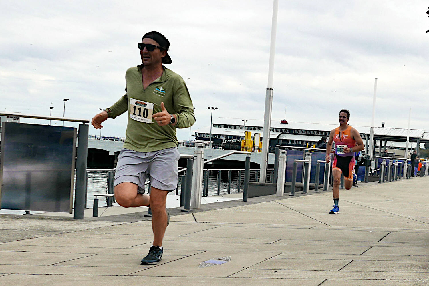 SUBMITTED PHOTO La Vogue Cycle’s Buck Giles (right) competes in The Big Hurt endurance race on Saturday, Sept. 28 in Port Angeles.