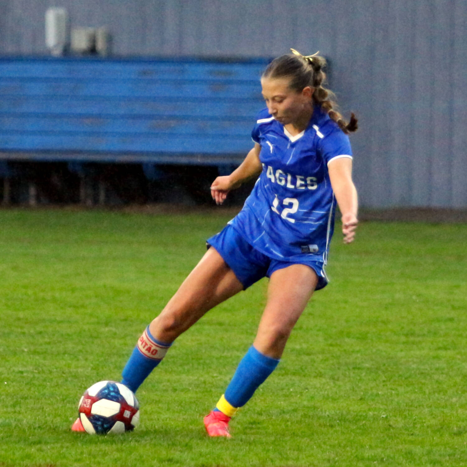 DAILY WORLD FILE PHOTO Elma forward Beta Valentine scored six goals in a 7-0 win over Tenino on Tuesday in Elma.