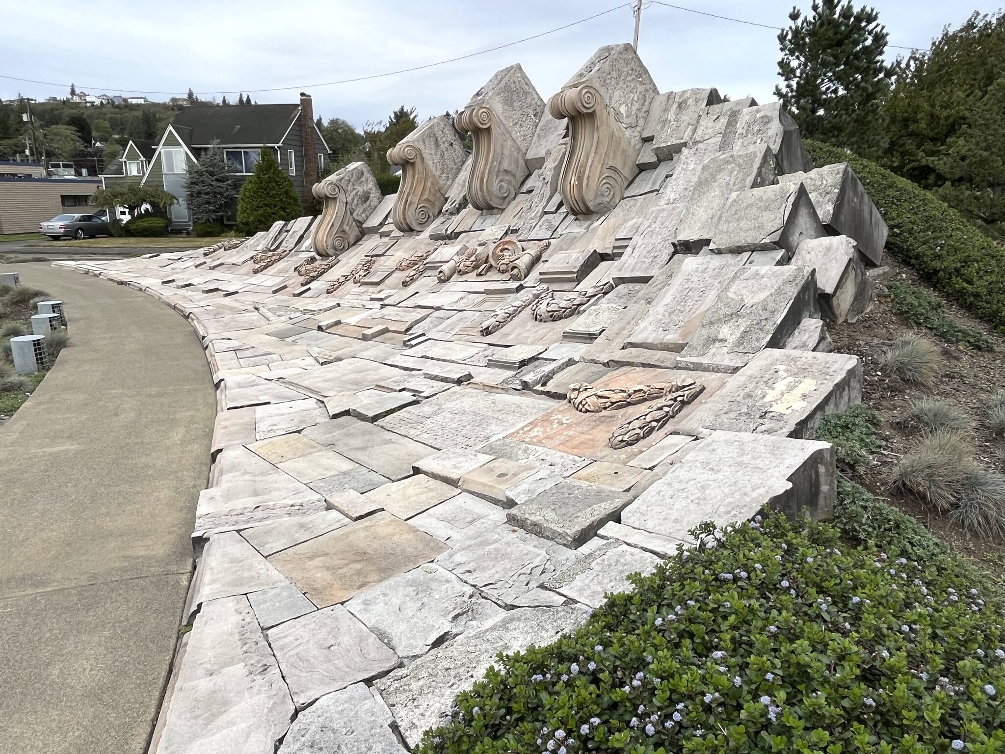 Matthew N. Wells / The Daily World
The city of Aberdeen recently cleaned up this art sculpture that sits just southeast of Preszler, Larner, Mertz, & Co., LLP., in Aberdeen. The sculpture, “Breaker,” was constructed in 2013.