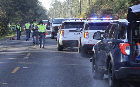 The Washington State Patrol responded to a fatal crash outside of Ocean Shores on state Route 115 Thursday morning. (Michael S. Lockett / The Daily World)