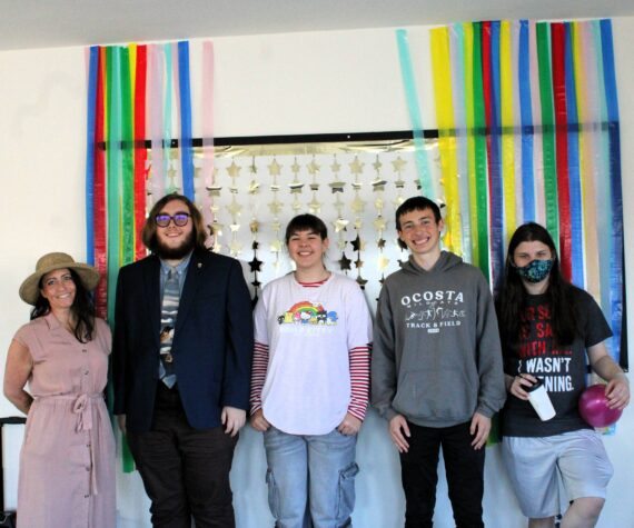 <p>Maiden Voyage</p>
                                <p>Founder and President Andrea Mirante, far left, poses with kids during the open house for Maiden Voyage, a youth center which opened in Westport, on Oct. 13.</p>