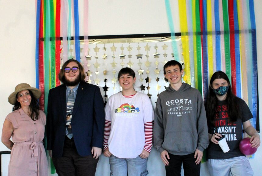 <p>Maiden Voyage</p>
                                <p>Founder and President Andrea Mirante, far left, poses with kids during the open house for Maiden Voyage, a youth center which opened in Westport, on Oct. 13.</p>