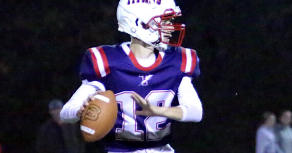 DAILY WORLD FILE PHOTO 
Pe Ell-Willapa Valley quarterback Nathan Fluke and the Titans will host Napavine in a battle of first-place teams on Friday in Menlo.