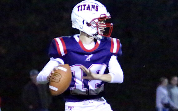 DAILY WORLD FILE PHOTO 
Pe Ell-Willapa Valley quarterback Nathan Fluke and the Titans will host Napavine in a battle of first-place teams on Friday in Menlo.