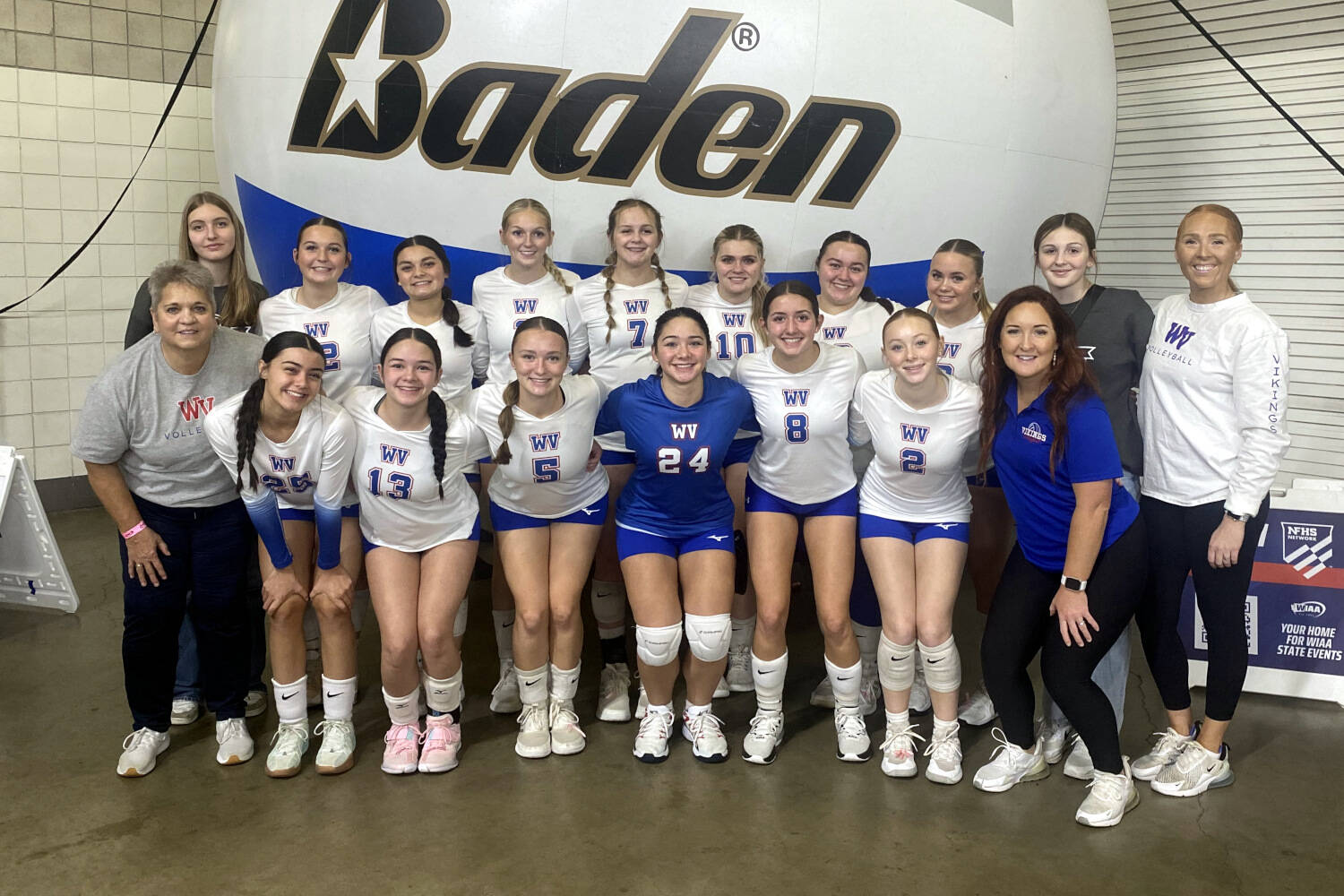 SUBMITTED PHOTO The Willapa Valley Vikings pose for a photo at the 1B State Championship Tournament on Thursday at the SunDome in Yakima.