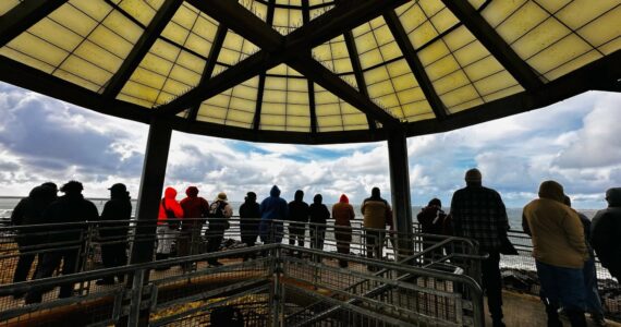 Barbara A. Smith / For The Daily World
The best view for king tides was at the top of the Westport Viewing Tower. This 360-degree view is stunning and on a clear day it’s possible to see the Olympic Range.