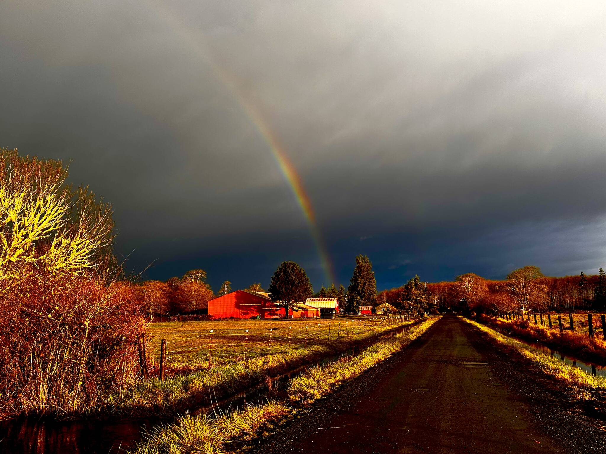 Barbara A. Smith / For The Daily World
Thunder bumpers hit Southside Aberdeen pretty hard Tuesday night and into Wednesday morning, but there was a break in the action with this beautiful rainbow appearance.