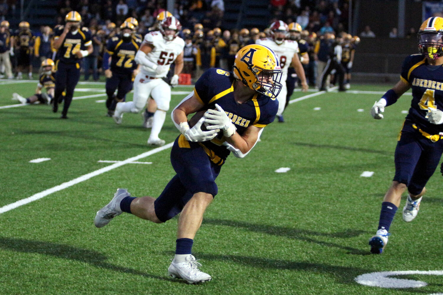 DAILY WORLD FILE PHOTO Aberdeen junior running back Micah Schroeder earned a First Team honor as the 2A Evergreen Conference announced its all-league team for the 2024 season.