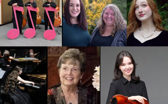 Featured performers at this year’s event include: Judy Terreberry, Ken Williams and Merry Jo Zimmer performing piano trios by Frank Bridge and Nikolai Mjaskowski; The Coast Trio (Debra Akerlund, John O’Brien and Leslie O’Brien) performing works by Carlos Gardel, Consuelo Velasquez, and, with mezzo-soprano Joy Dorsch, the Habanera from Bizet’s opera Carmen; Emma Jeanne Dorsch, soprano, accompanied by Kira Miller, piano, performing songs and arias by Gounod, Poulenc, Handel and Mozart; Kyle Sholinder, tenor, accompanied by Kira Miller, performing Ben Moore’s song cycle Dear Theo; and pianist Sara Burkhart.