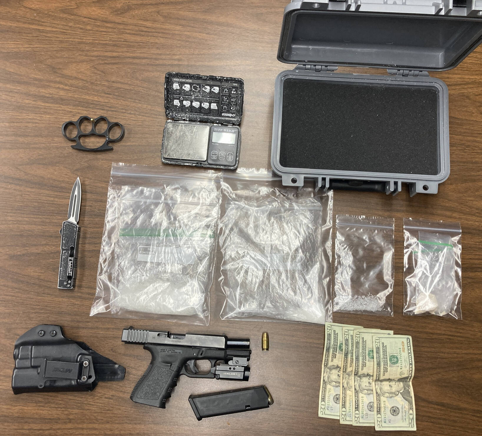 Aberdeen Police Department
Aberdeen police confiscated methamphetamine, fentanyl, scales and a gun following routine traffic stop.