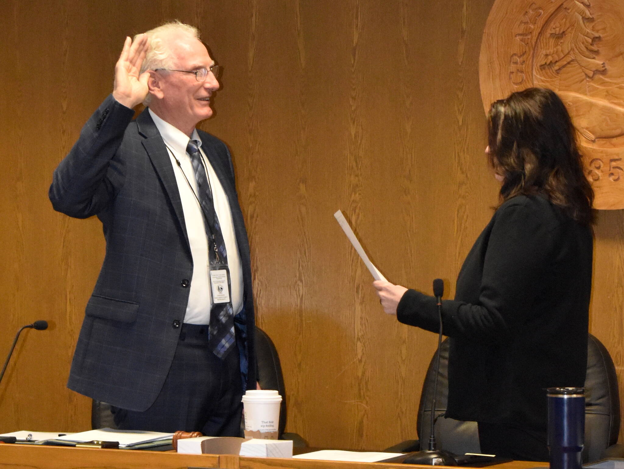 Rick Hole is sworn in as Grays Harbor County District 2 commissioner.