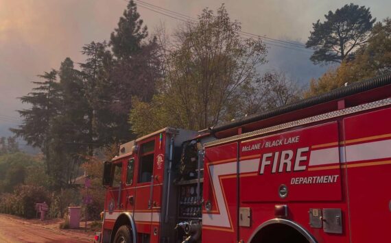 Hoquiam Fire Department photos
Hoquiam’s John Phillips is a crew member on a Black Lake McLane engine fighting the wildfires in California.