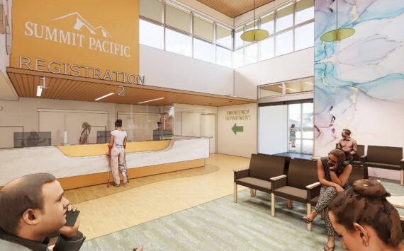 Mahlum Architects
An artist’s rendition of the registration room at Summit Pacific Medical Center in Elma.